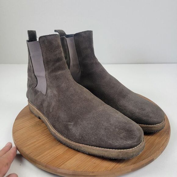 Allsaints Men's size EU 44 US 10.5 Brown Suede Ankle Chelsea Boots Slip On - Picture 2 of 15